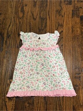 Wonderkids Cream Dress with Pink Ruffle and Mermaid Print